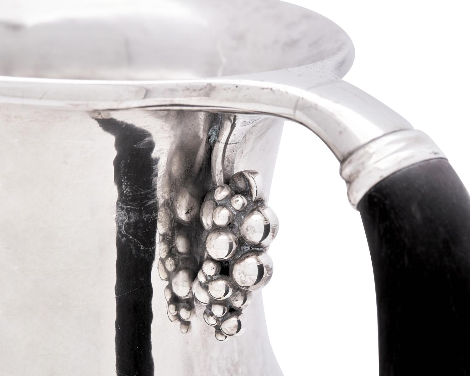 A Georg Jensen Silver Grapevine Water Pitcher