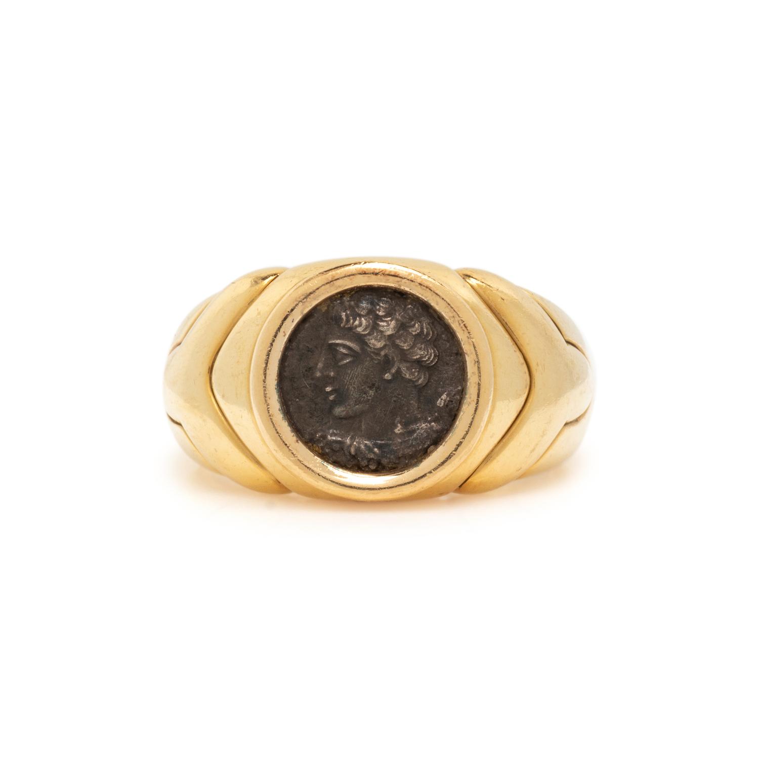 BULGARI, YELLOW GOLD AND COIN 'MONETE' RING