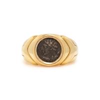 BULGARI, YELLOW GOLD AND COIN 'MONETE' RING