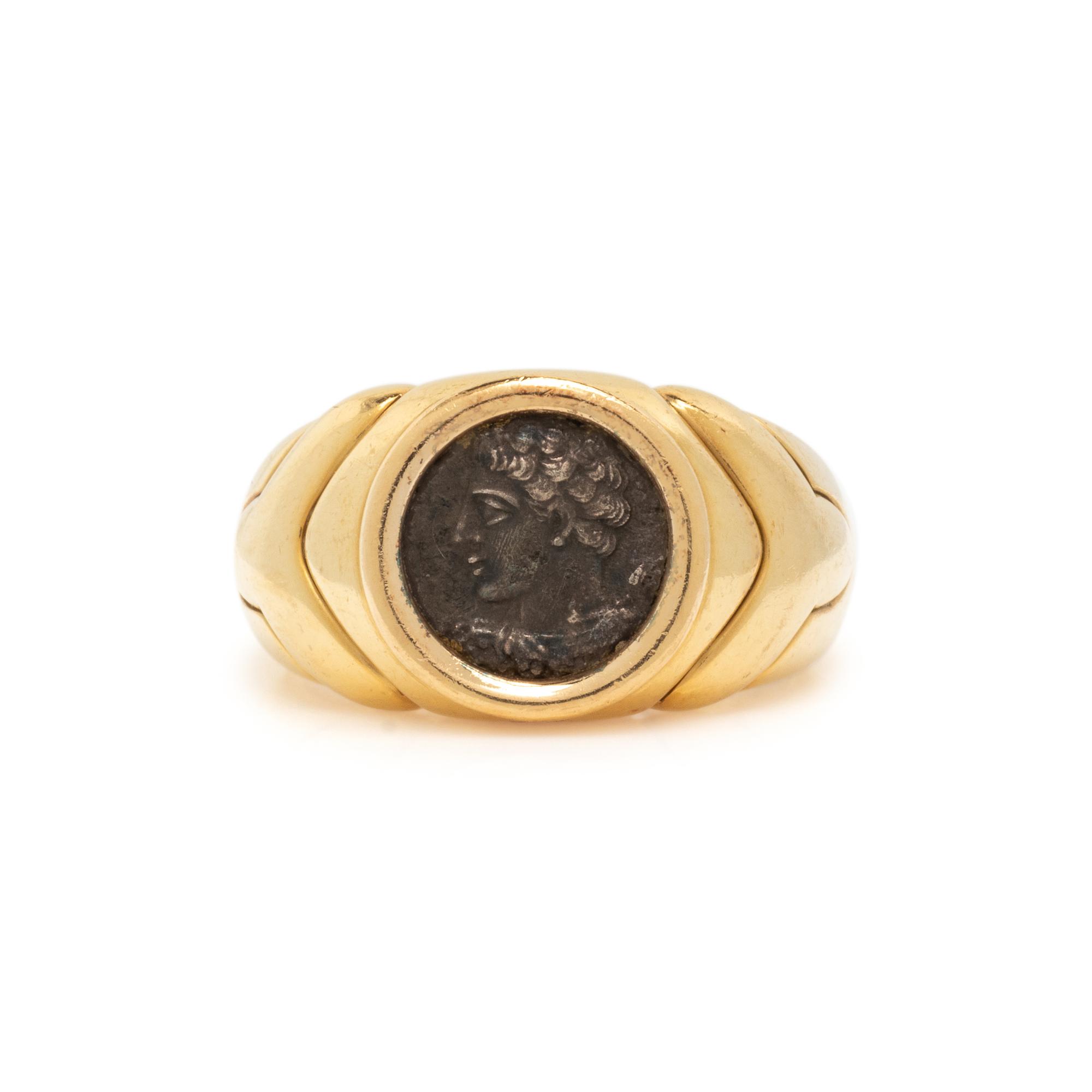 BULGARI, YELLOW GOLD AND COIN 'MONETE' RING