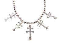 Silver Double Cross Necklace
