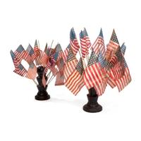 [FLAGS]. A near pair of turned wooden flag holders. Late 19th-early 20th century.