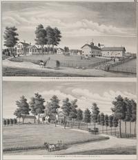 Printed City Views and Farm Scenes of Bloomingdale and Dupage County, Ill. N.p.: N.d. 23 x 21 In. Matted and framed.