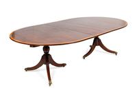 A Regency Style Satinwood Banded Mahogany Dining Table