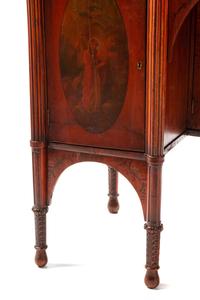 An Edwardian Painted Satinwood Vitrine Cabinet