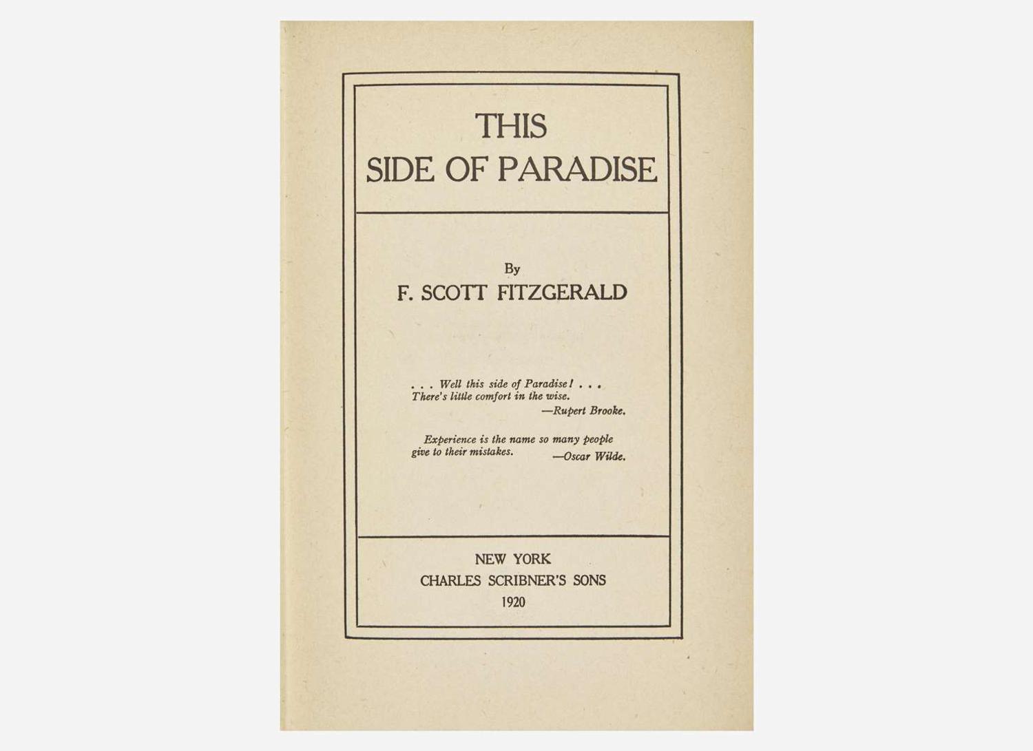 [Literature] Fitzgerald, F. Scott: This Side of Paradise