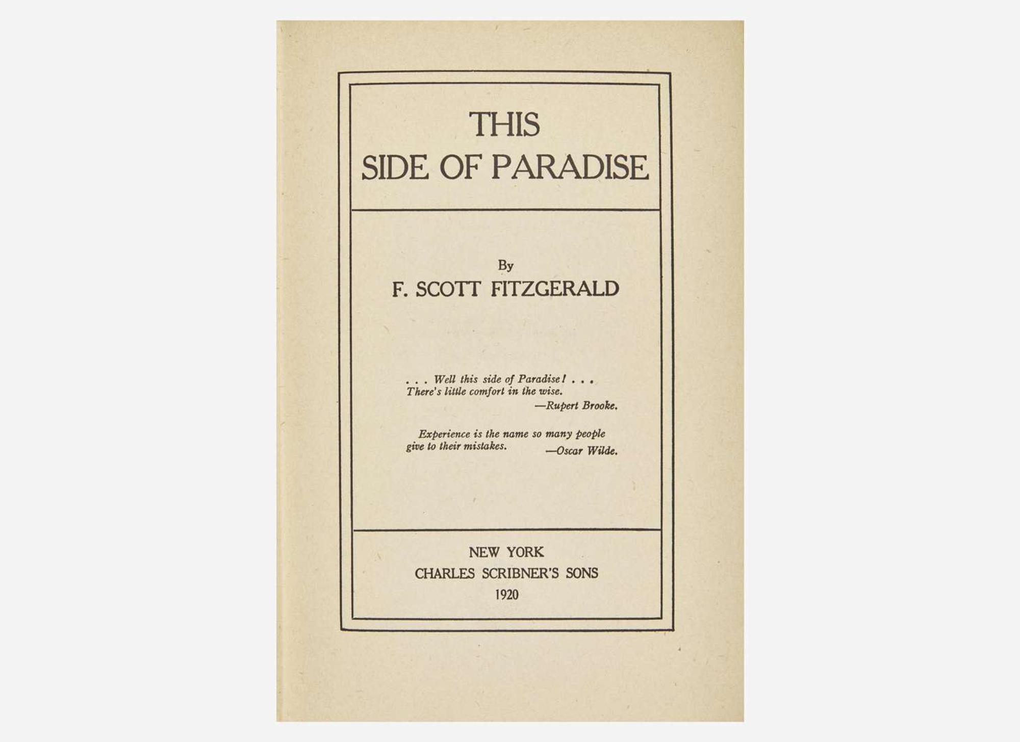 [Literature] Fitzgerald, F. Scott: This Side of Paradise