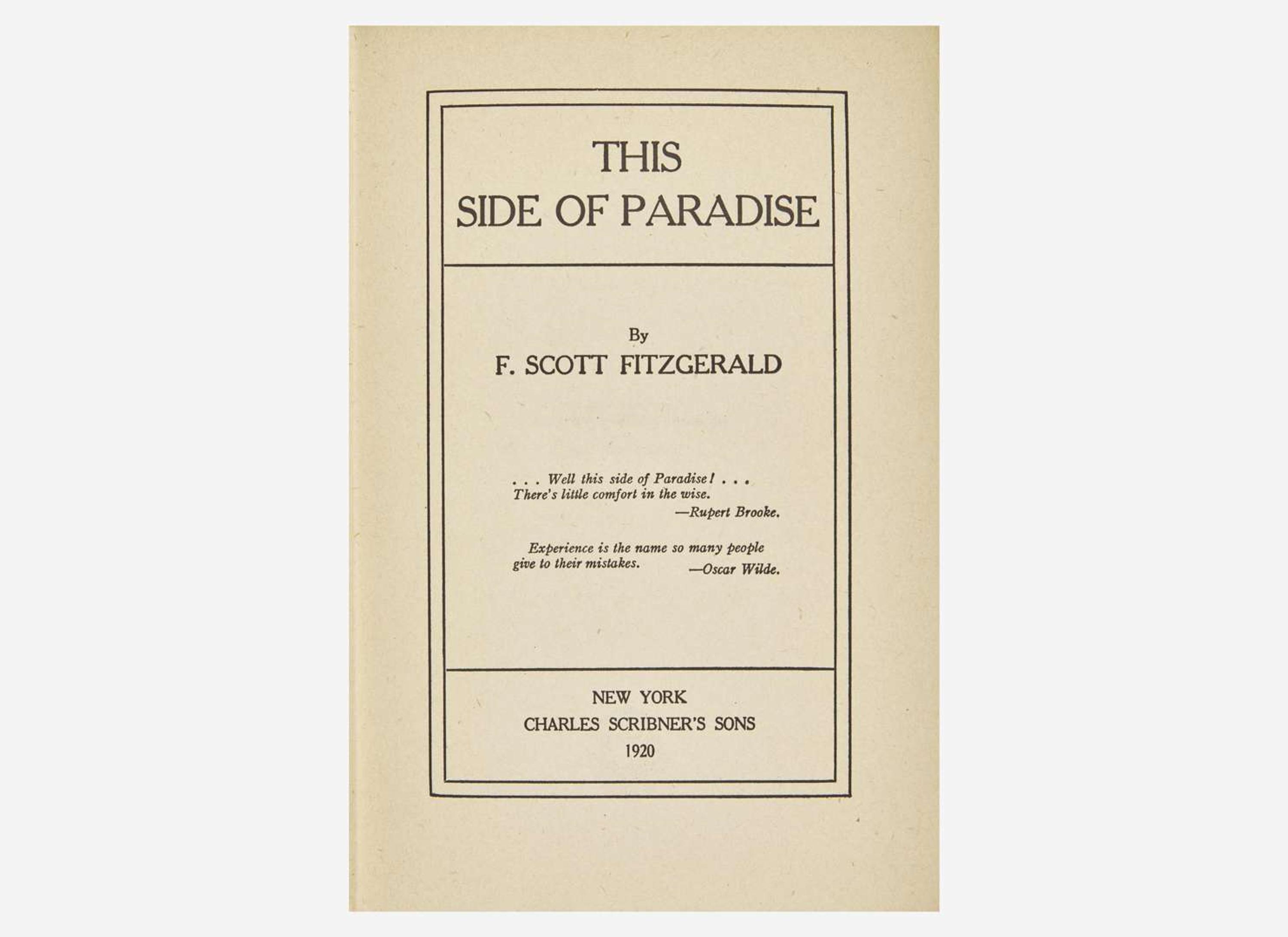 [Literature] Fitzgerald, F. Scott: This Side of Paradise