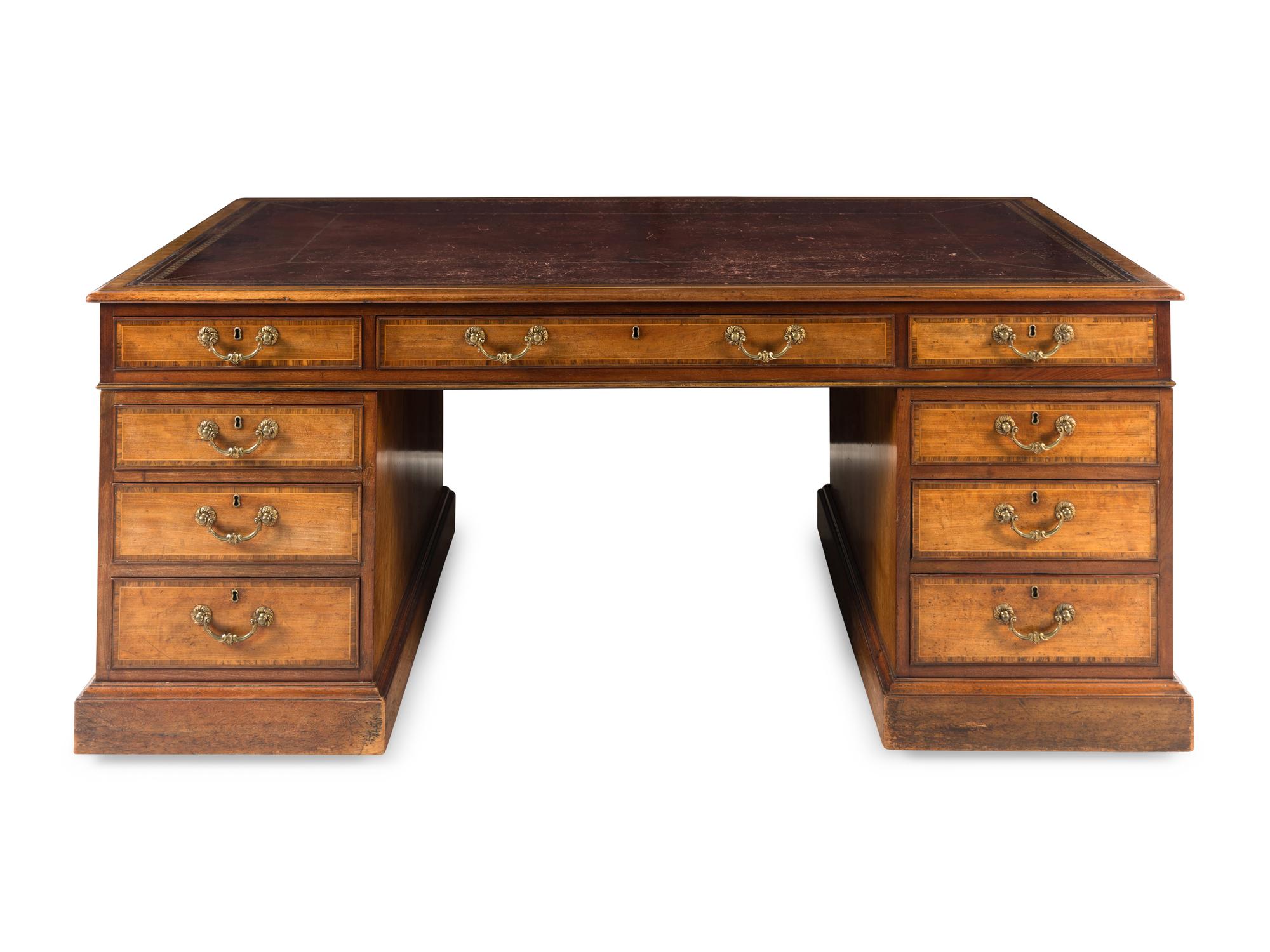 A Regency Mahogany and Kingwood Partner's Desk