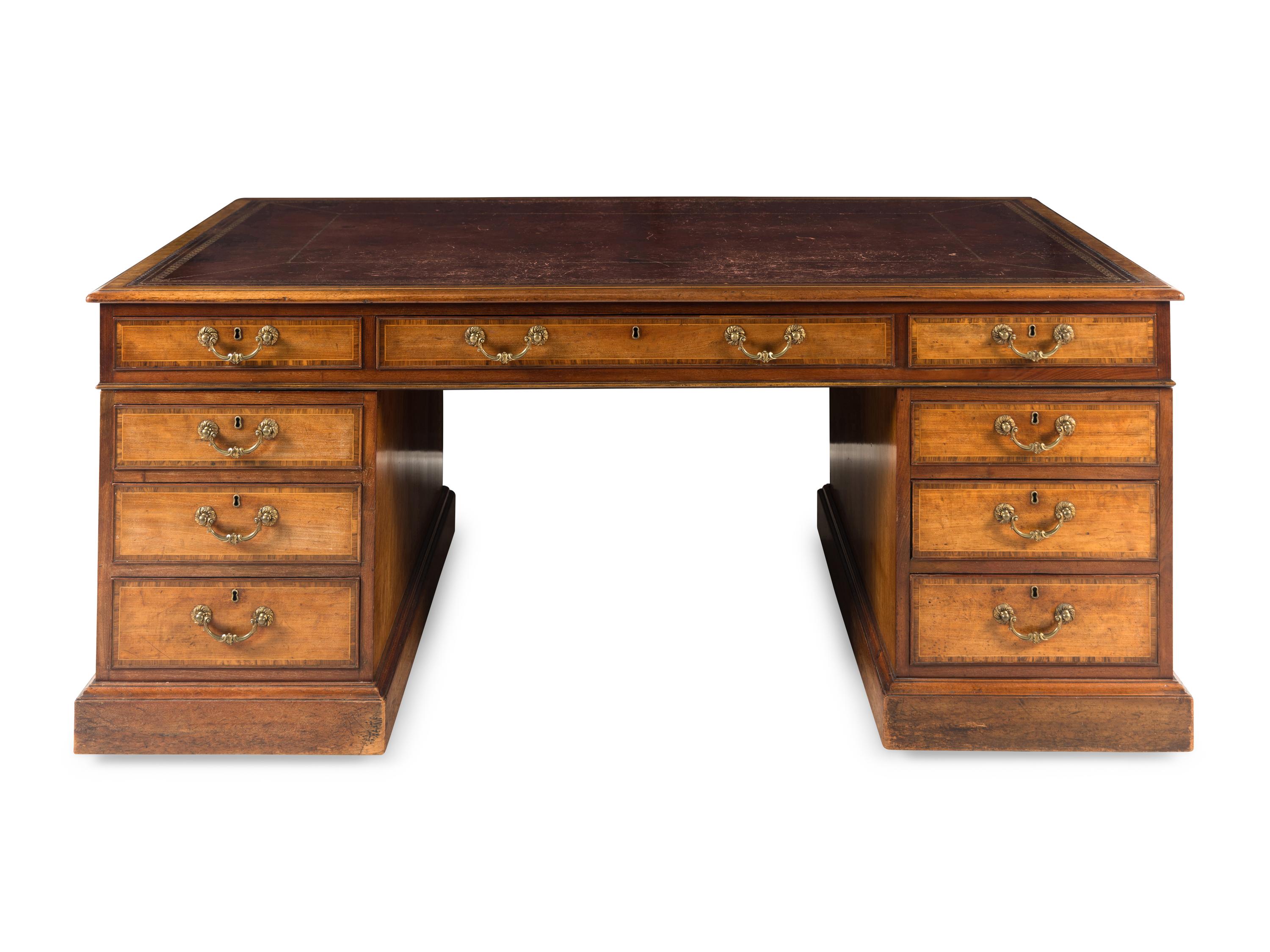 A Regency Mahogany and Kingwood Partner's Desk
