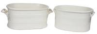 Two English White Ironstone Footbaths Length of longer 23 inches. — 19TH CENTURY