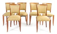 A Set of Six Art Deco Style Side Chairs Height 33 Inches.