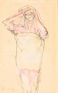 Femme Nue Debout, Passant un Vêtement , circa 1890-95