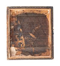 [CIVIL WAR]. Sixth plate ambrotype of CSA soldier identified to Aretos Wade, 51st North Carolina, WIA at Battery Wagner fighting against the 54th Massachusetts Infantry, the famed African American regiment.