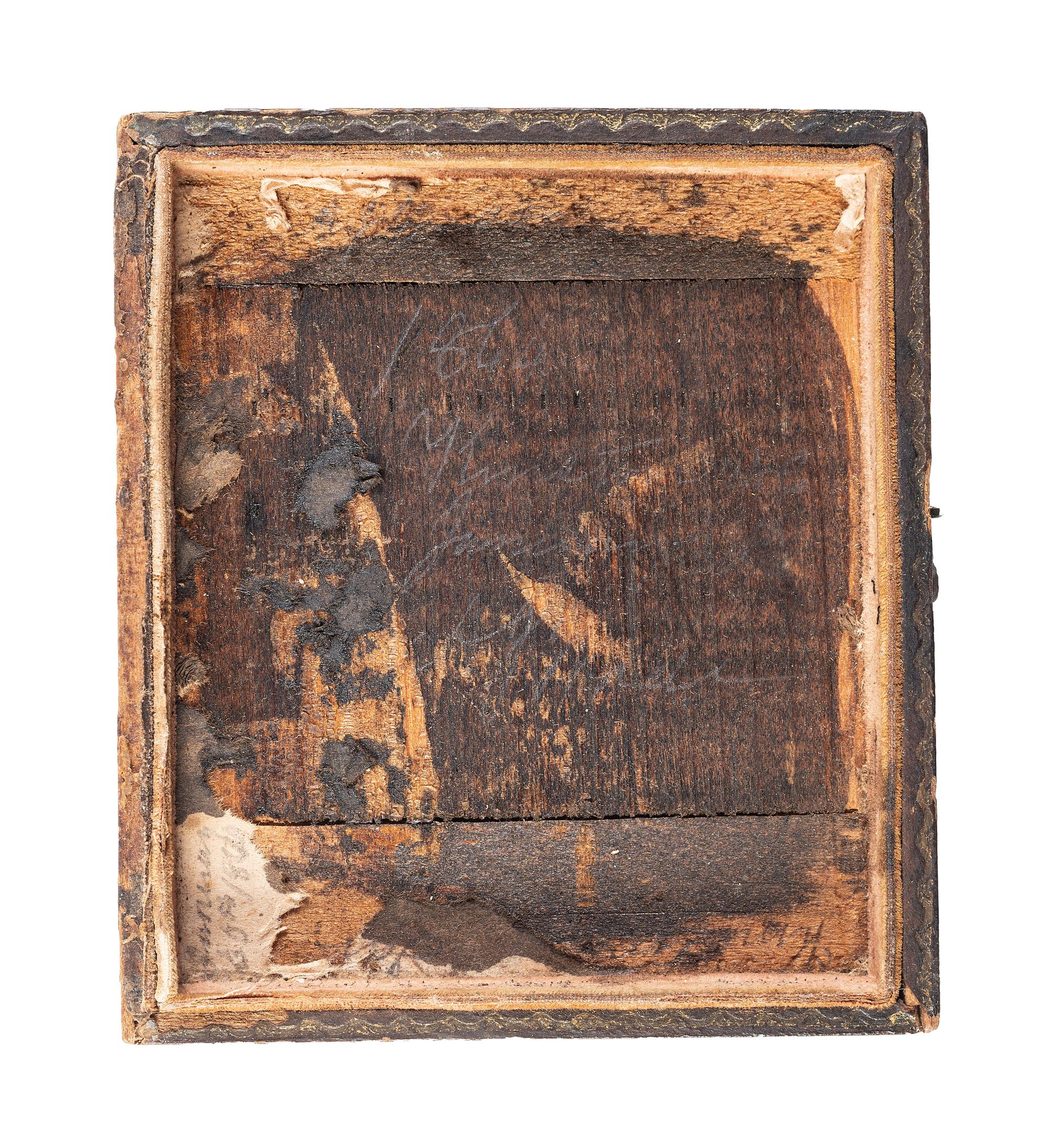 [CIVIL WAR]. Sixth plate ambrotype of CSA soldier identified to Aretos Wade, 51st North Carolina, WIA at Battery Wagner fighting against the 54th Massachusetts Infantry, the famed African American regiment.