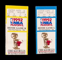 A Group of 1992 Chicago Bulls vs. Portland Trail Blazers NBA Finals Ticket Stubs Including Michael Jordan The Shrug Game