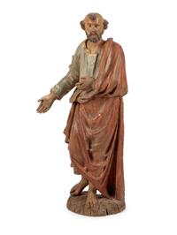An Italian Polychromed Figure of a Saint