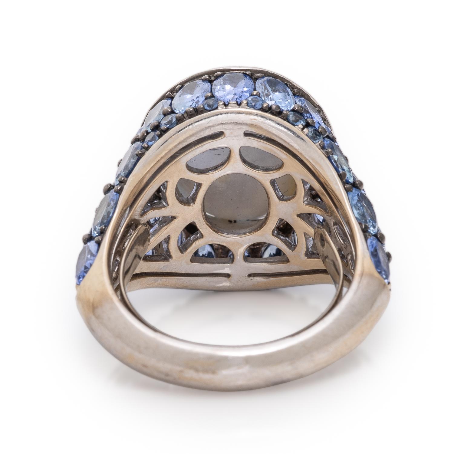 Robert Procop, Gray Star Sapphire, Sapphire, and Diamond 'Celebration' Ring