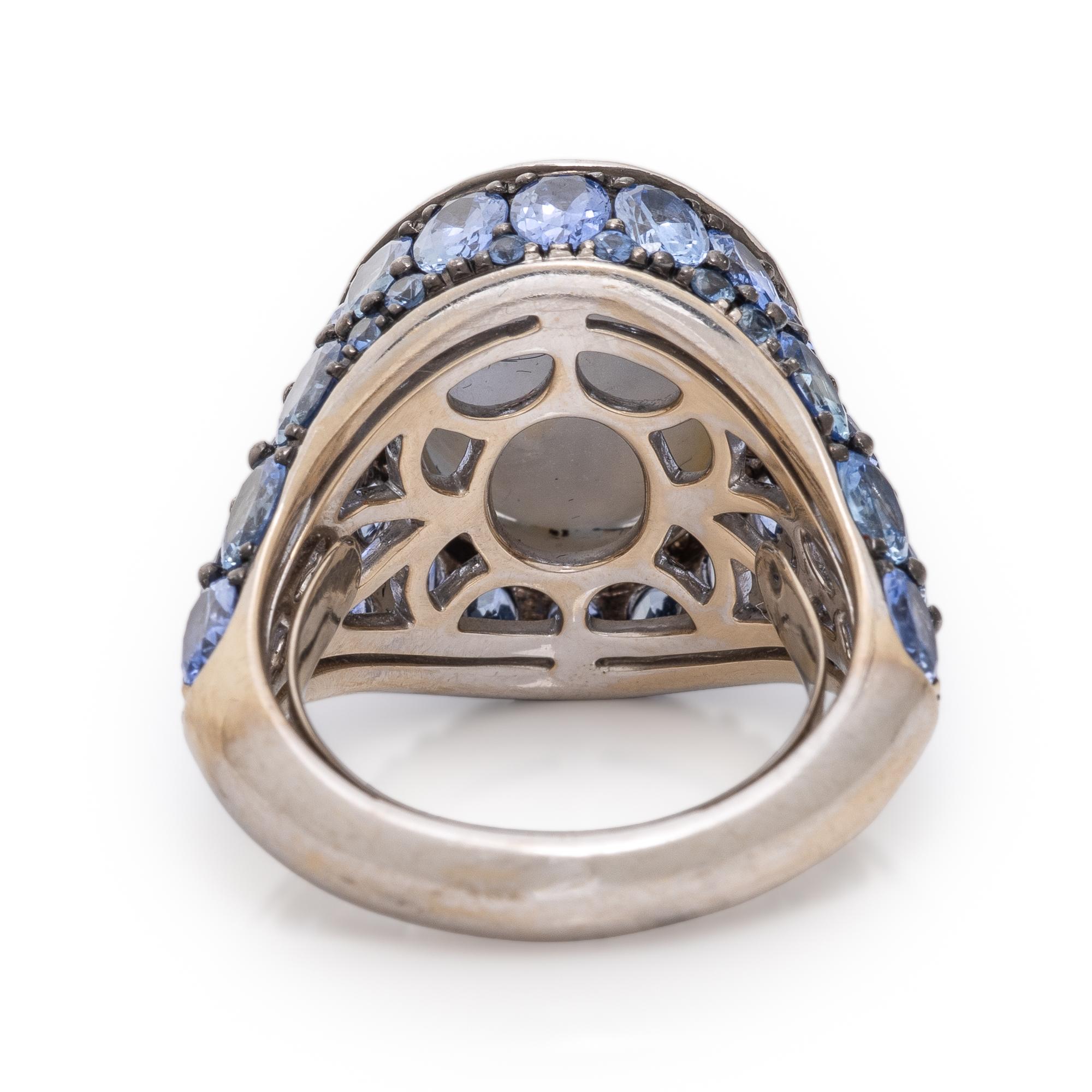 Robert Procop, Gray Star Sapphire, Sapphire, and Diamond 'Celebration' Ring