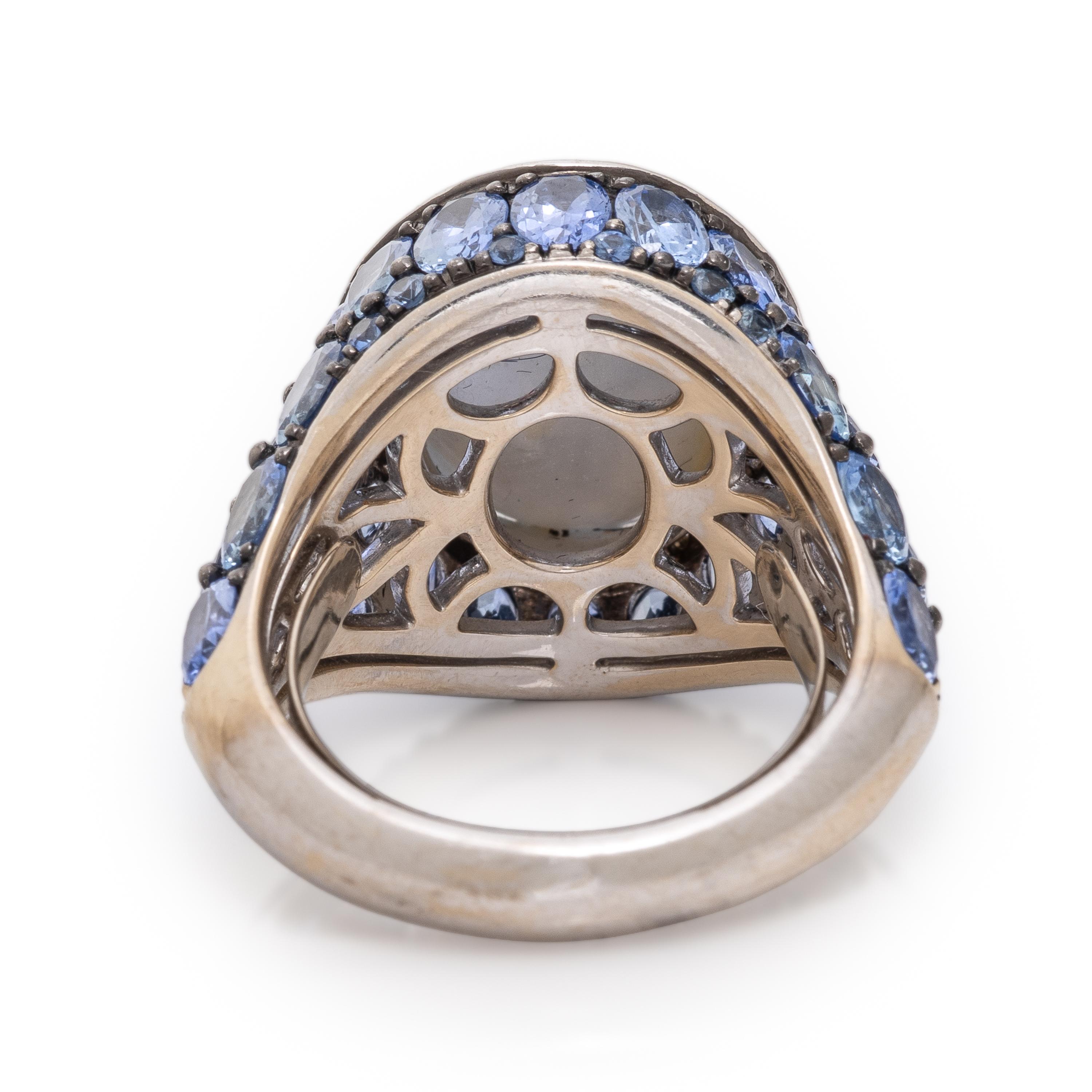 Robert Procop, Gray Star Sapphire, Sapphire, and Diamond 'Celebration' Ring