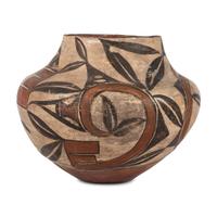 Acoma / Laguna Polychrome Painted Pottery Jar
