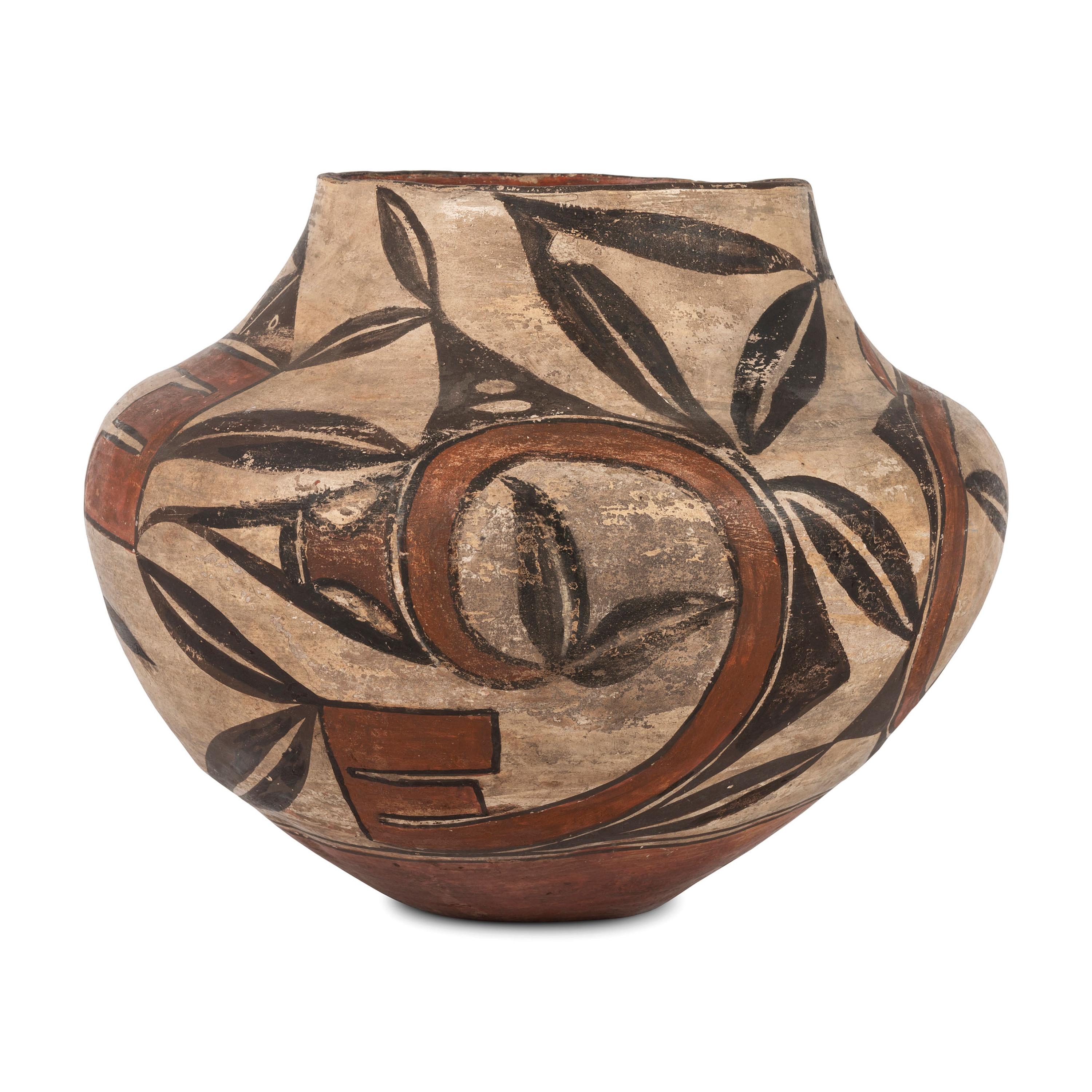 Acoma / Laguna Polychrome Painted Pottery Jar