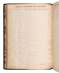 [CUSTER, George Armstrong (1839-1876)]. Index to Officer's Pay Accounts. A ledger for the years 1841-1870.