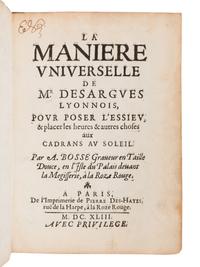 BOSSE, Abraham (1604-1676), artist and engraver. Girard DESARGUES (1591-1661).