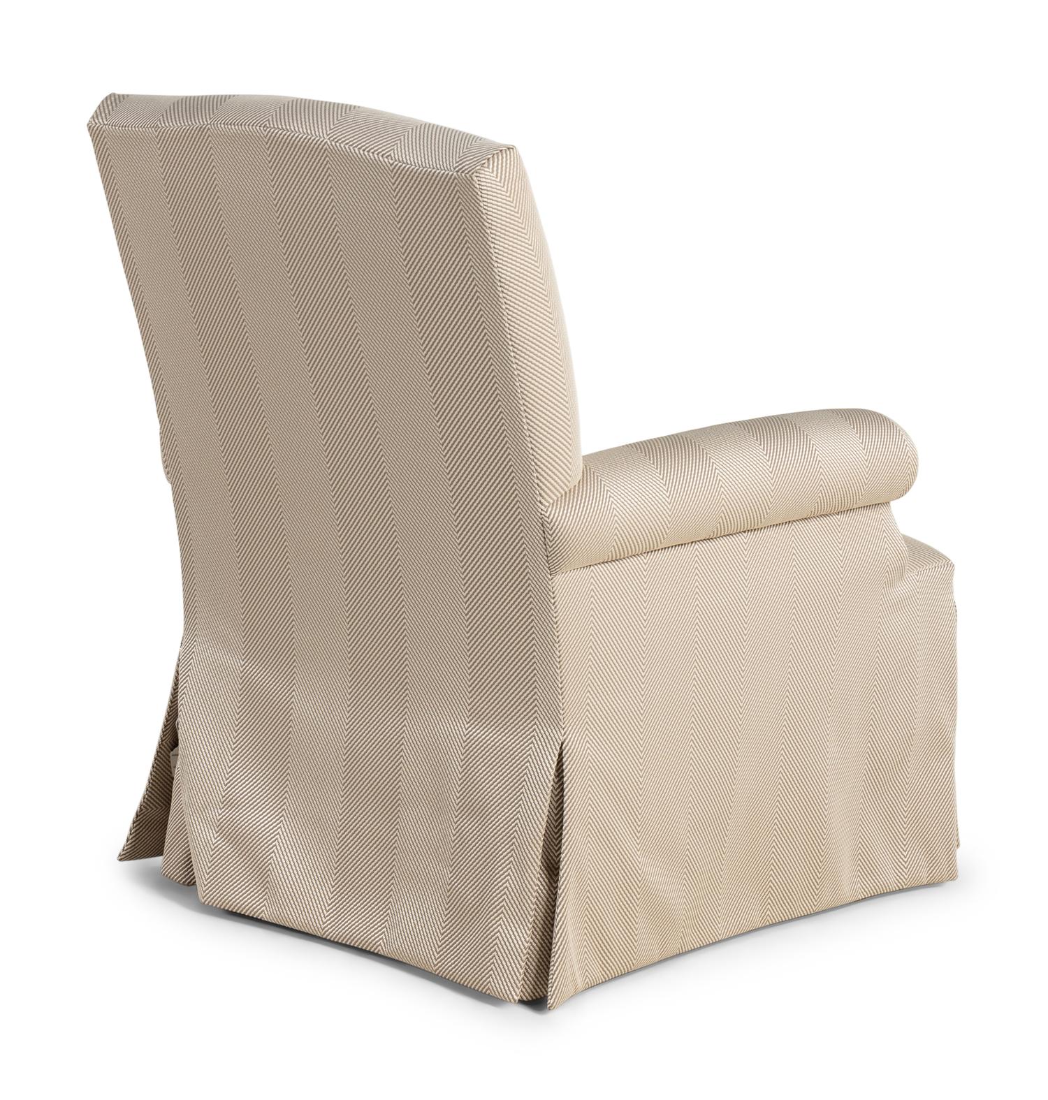A Pair of Herringbone-Upholstered Armchairs