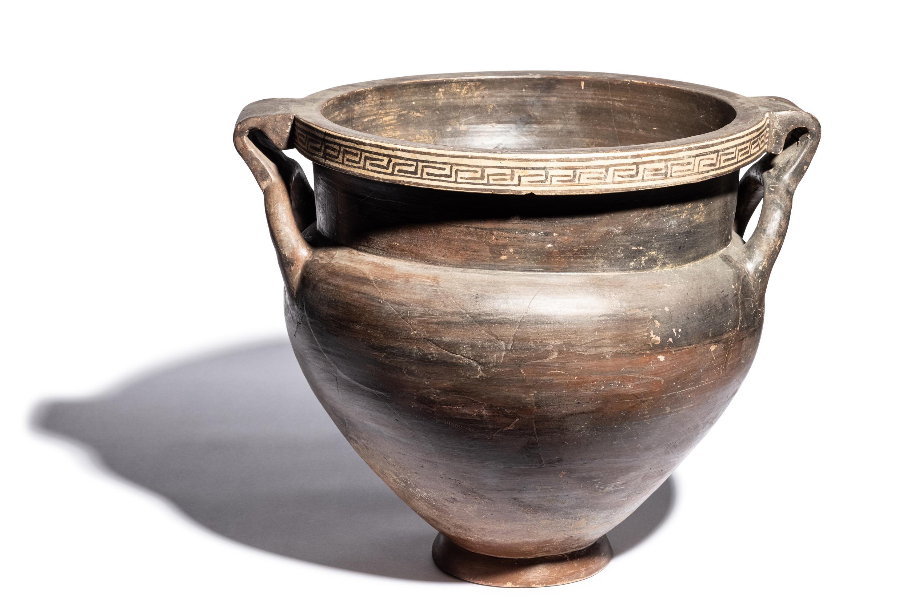 A Lucanian Black-Glazed Column Krater