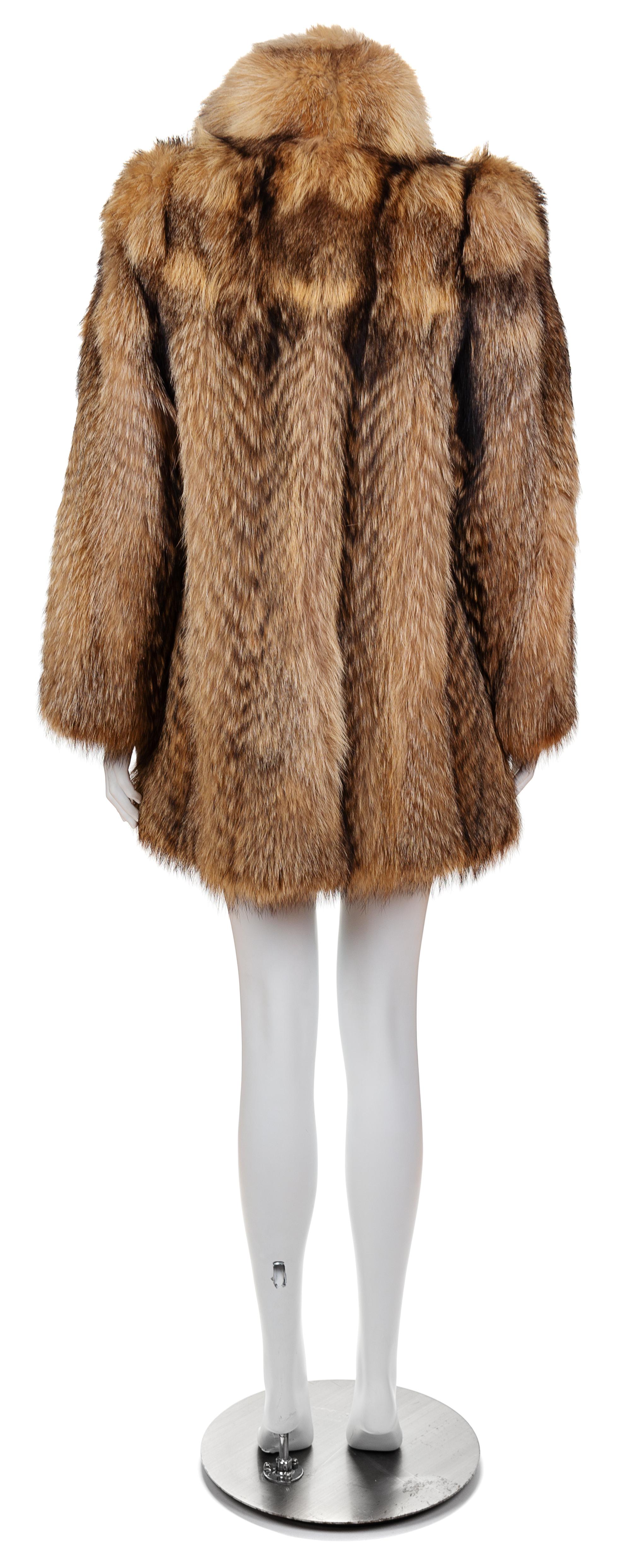A Raccoon Fur Coat, Size small.