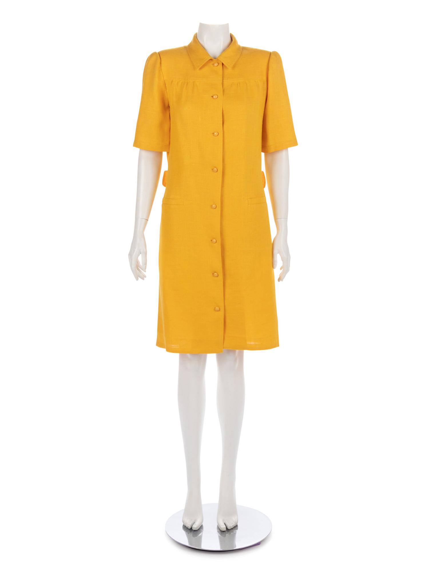 Four Vintage Designer Linen Suits & Dresses, 1980-90s: Two Yves Saint Laurent, One Oscar de la Renta, One Valentino