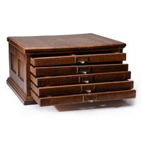 An Oak Five-Drawer Flat File Cabinet