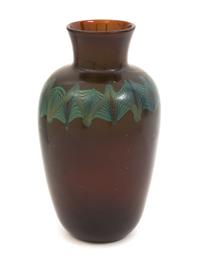A Tiffany Studios Favrile Tel-El Amarna Vase Height 8 3/4 inches.