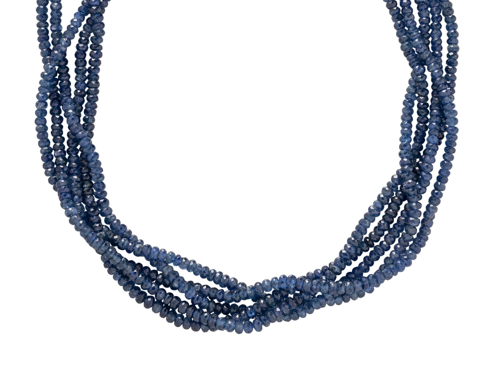 JUDITH RIPKA, WHITE GOLD, SAPPHIRE, DIAMOND, AND ROCK CRYSTAL QUARTZ NECKLACE