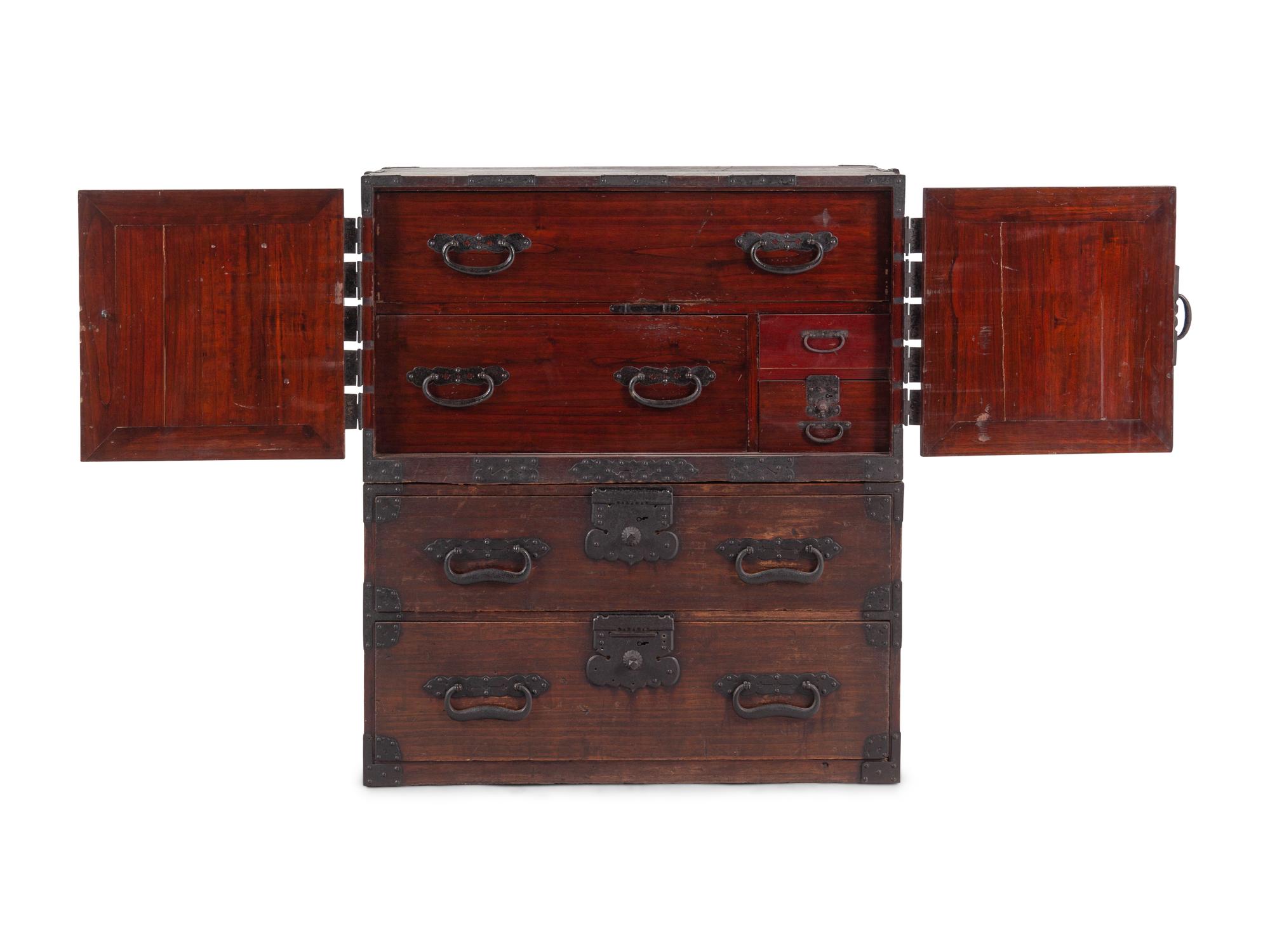 A Korean Iron-Mounted Wood Cabinet