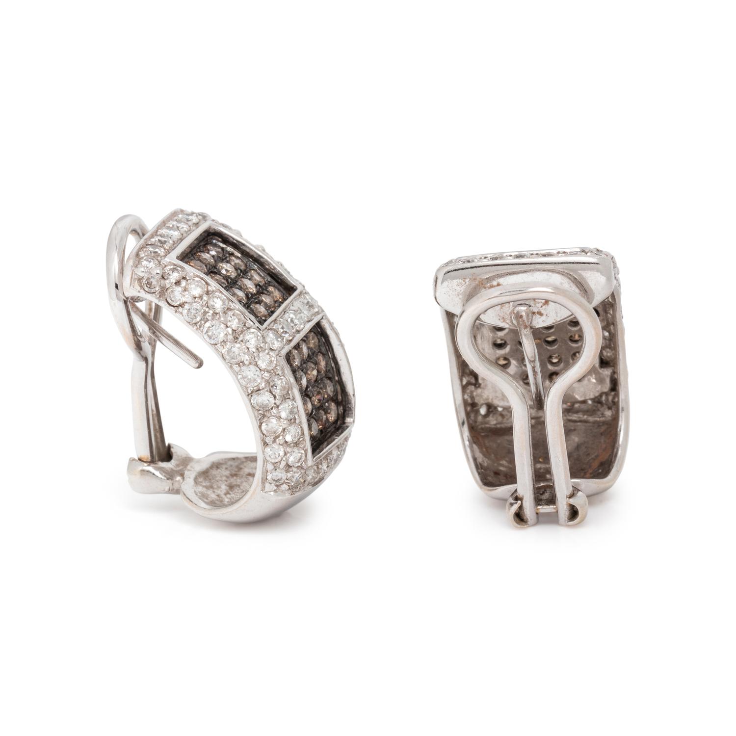 WHITE GOLD, DIAMOND AND COLORED DIAMOND EARRINGS