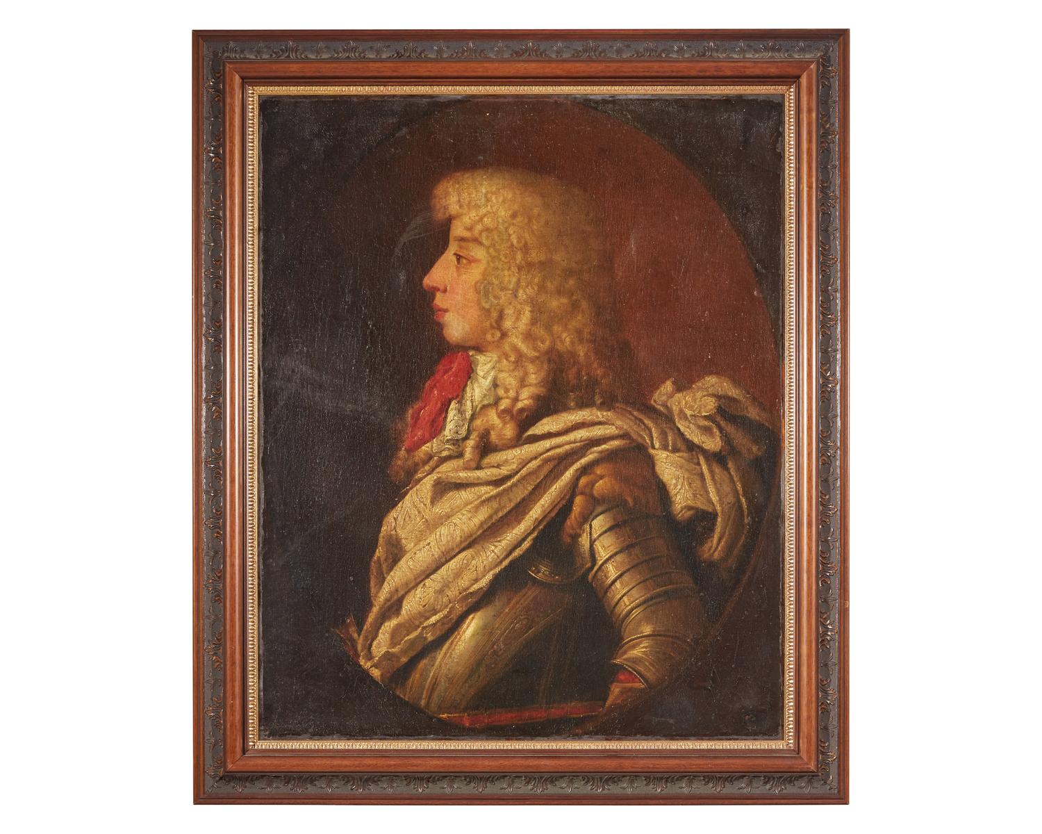 French School 18th century, Portrait of a Nobleman in Armor