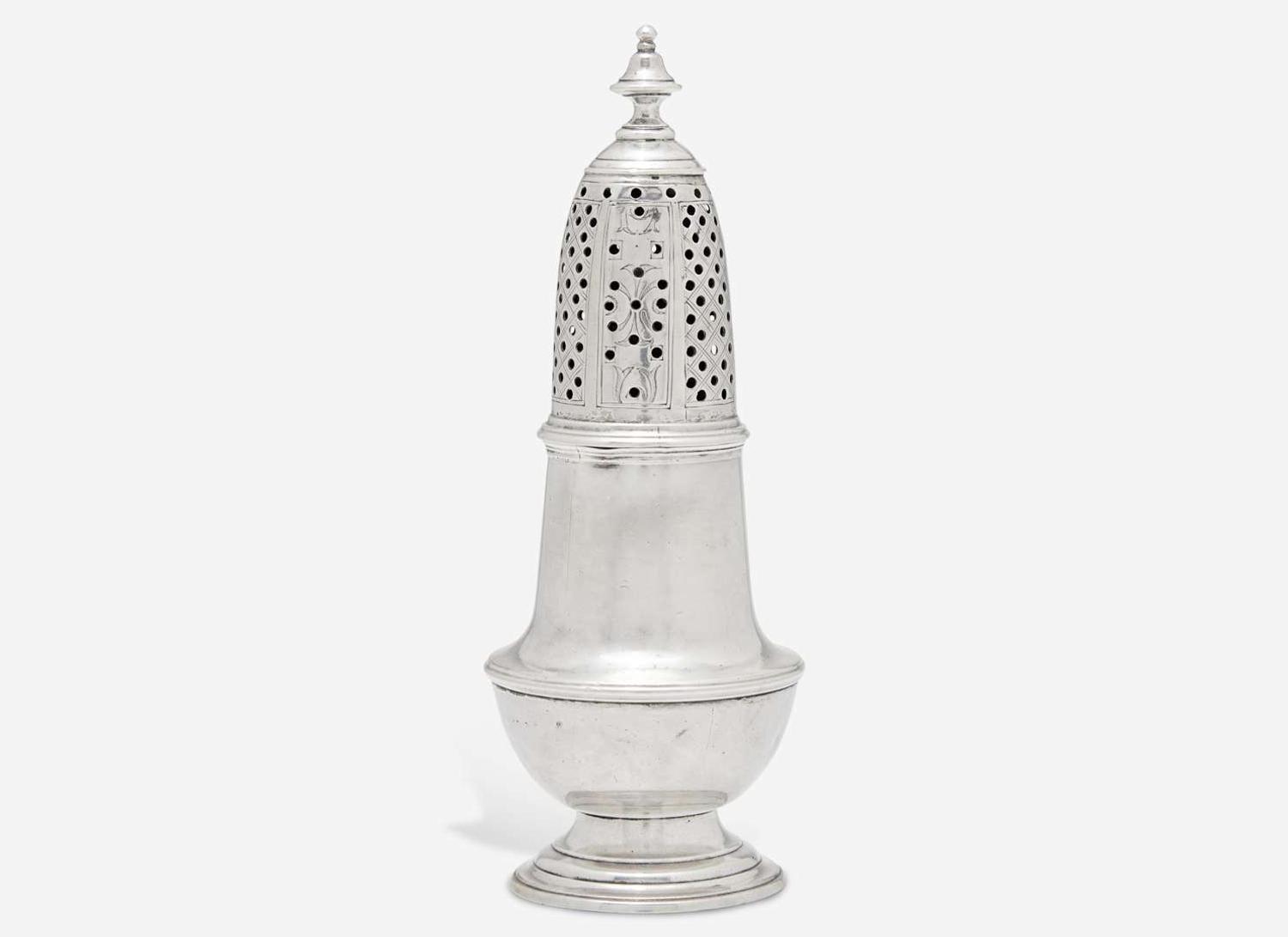 A silver caster, Paul Revere, Jr. (1735-1818), Boston, MA, circa 1760