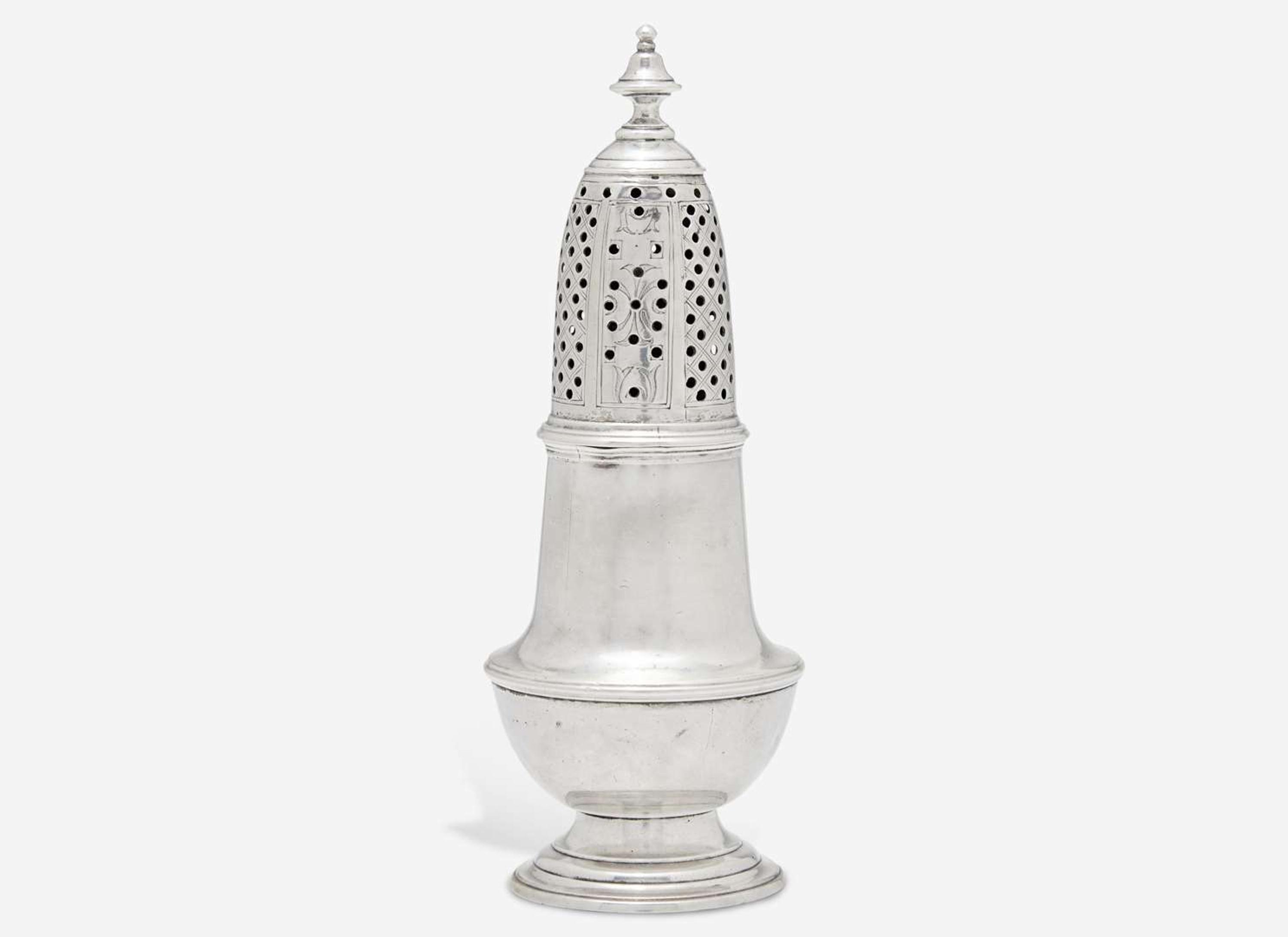 A silver caster, Paul Revere, Jr. (1735-1818), Boston, MA, circa 1760
