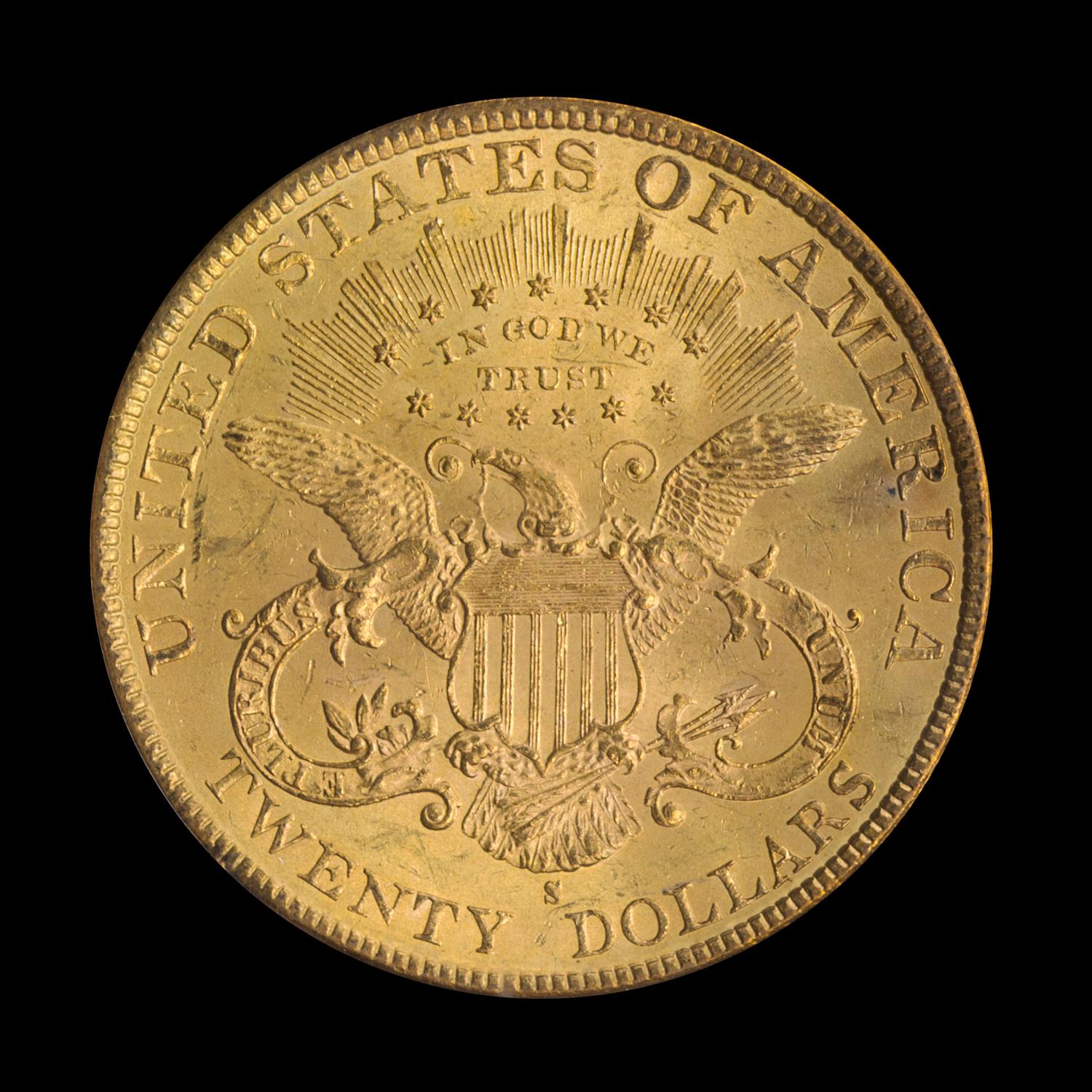 A United States 1897-S Liberty Head $20 Gold Coin