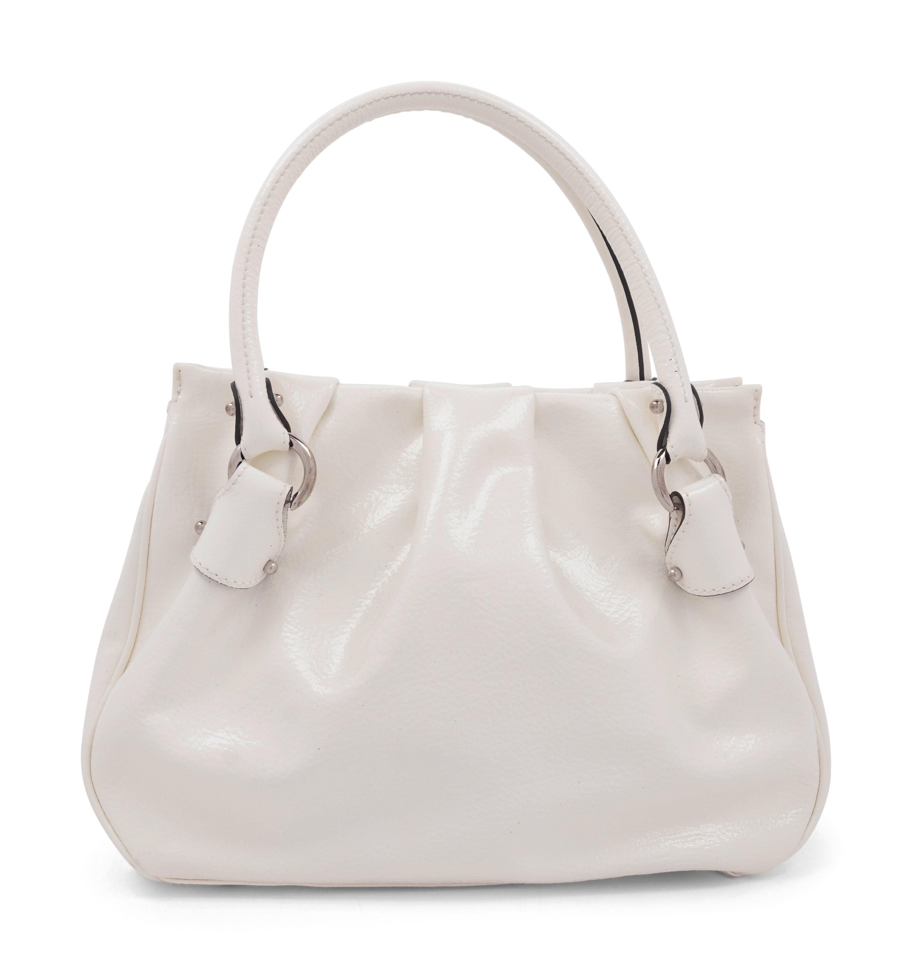 Salvatore Ferragamo White Leather Bag, 2000s