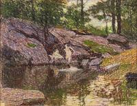 Edward Henry Potthast, (American, 1857-1927), Bathers, Central Park