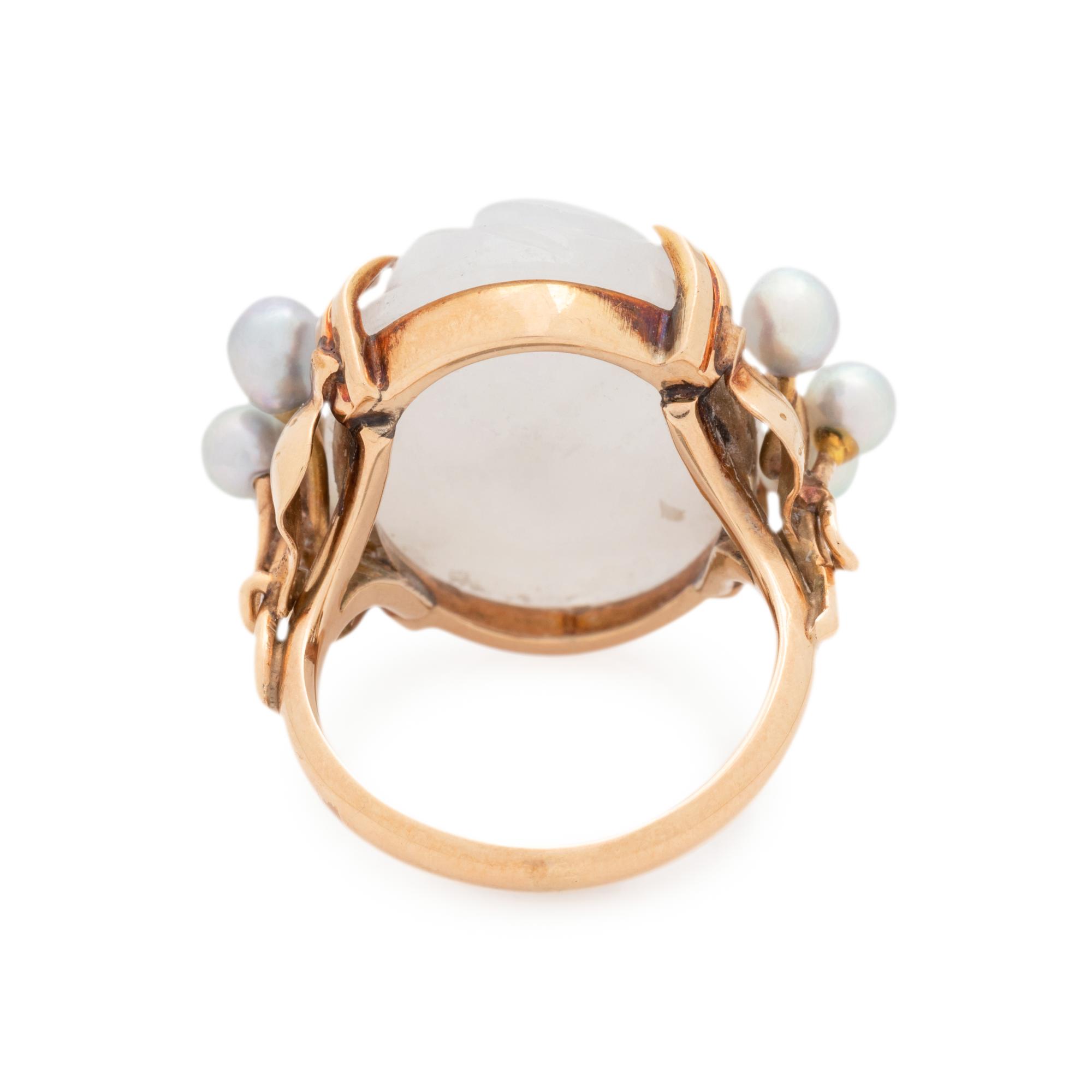 JADE AND PEARL RING