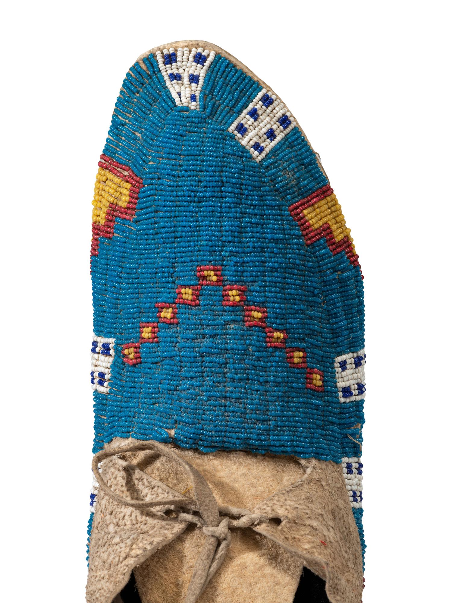 Northern Plains Beaded Hide Moccasins