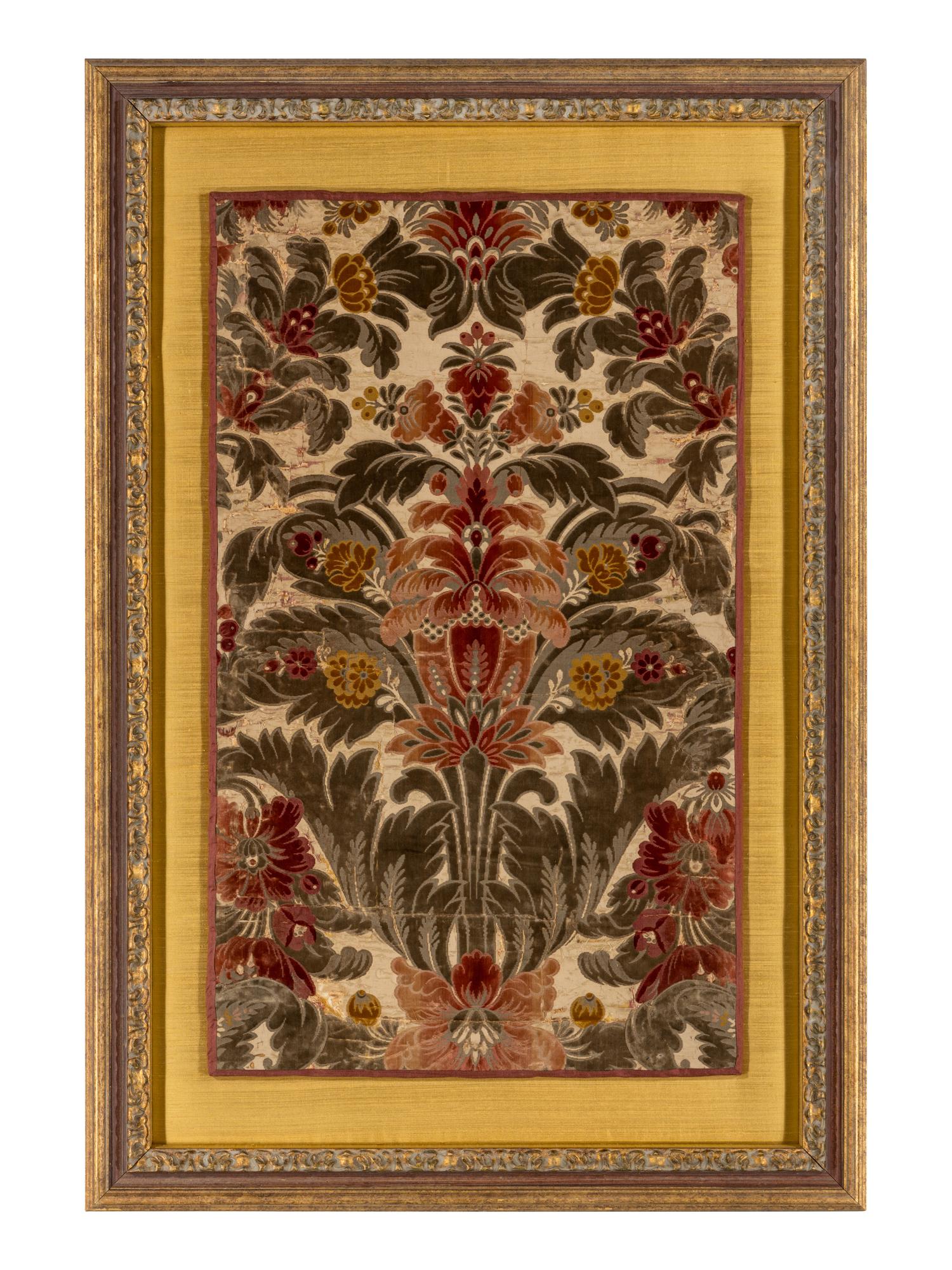 A Pair of Italian Silk Velvet Panels
