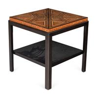 A Levantine Marquetry Table Top on a Later Stand