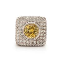 YELLOW SAPPHIRE AND DIAMOND RING
