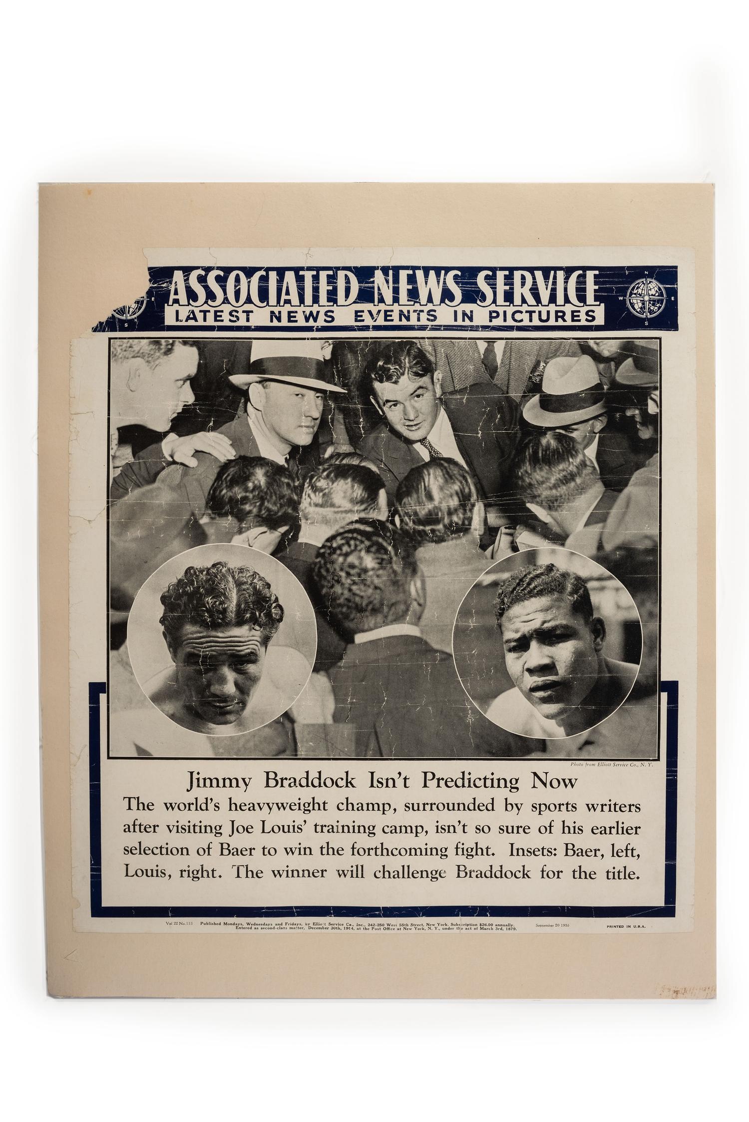 [SPORTS - BOXING - BASEBALL]. A collection of 14 items, most related to African American boxers Joe Louis and Cassius Clay.