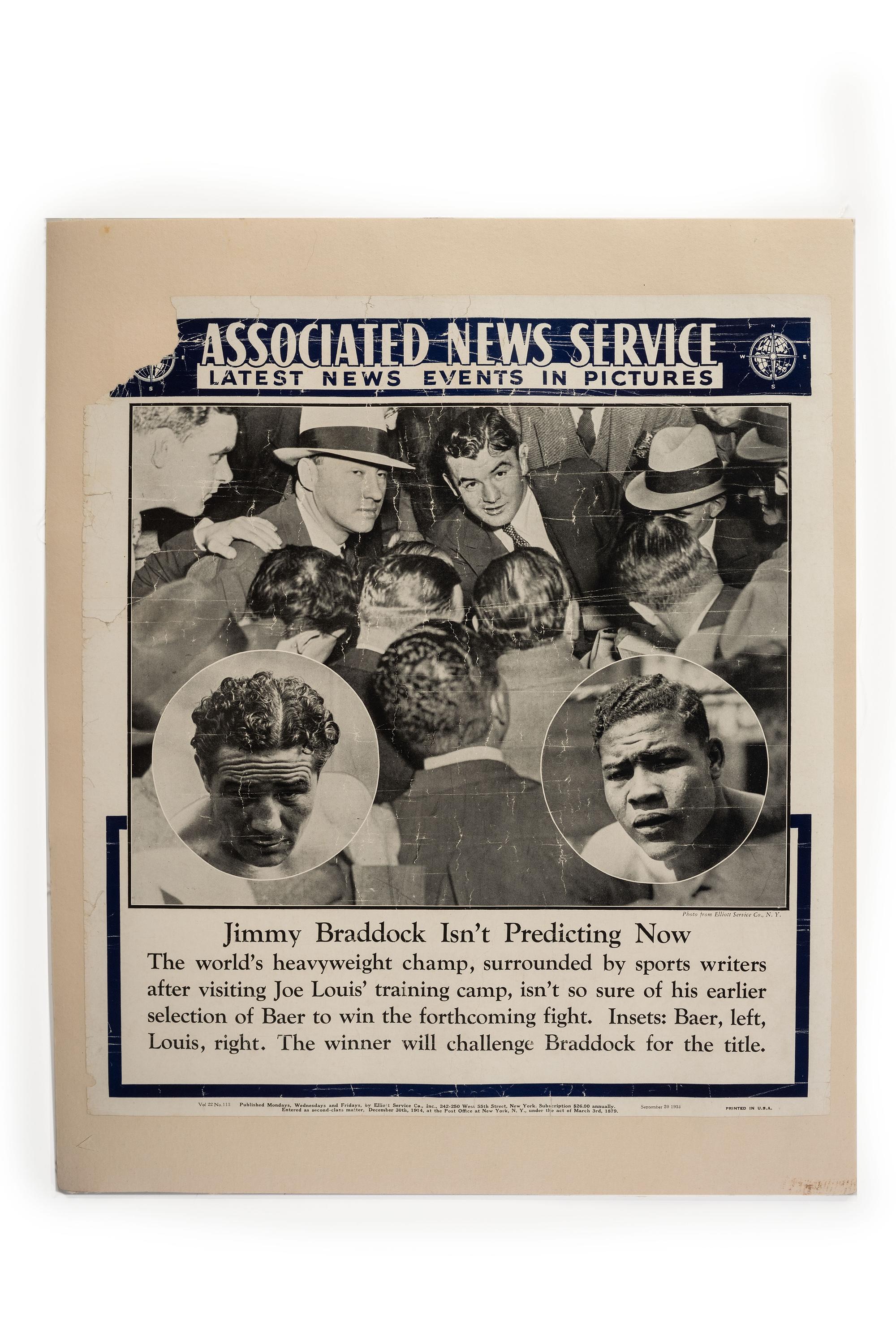 [SPORTS - BOXING - BASEBALL]. A collection of 14 items, most related to African American boxers Joe Louis and Cassius Clay.